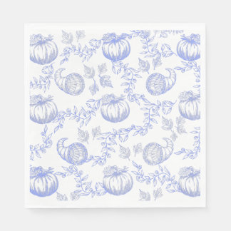 Blue Pumpkin Toile Luncheon Napkin