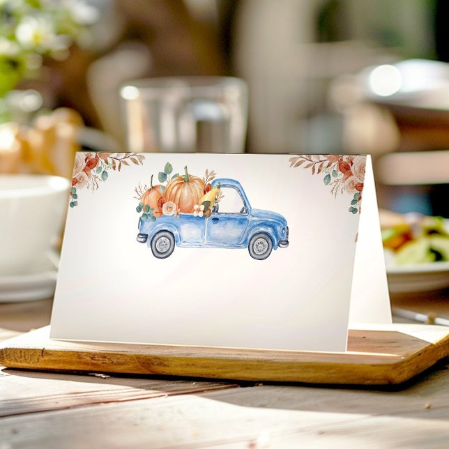 Blue Pumpkin Truck Food Tent Place Card (Creator Uploaded)