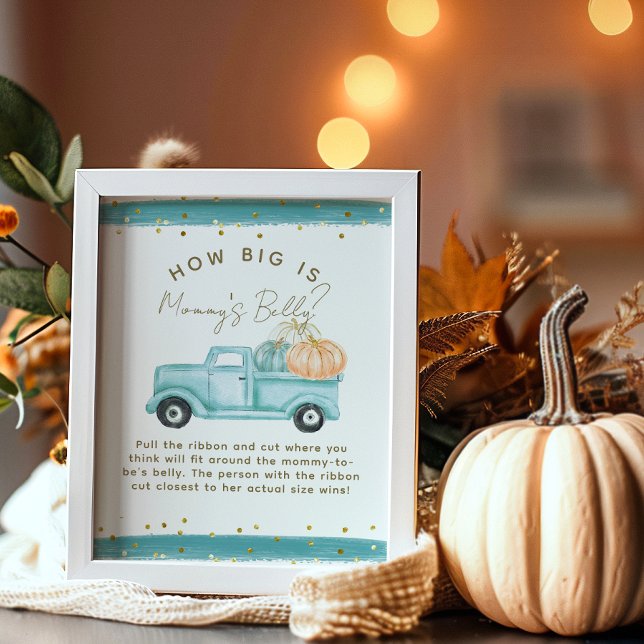 Blue Pumpkin Truck Guess Mum Belly Shower Game Poster (Creator Uploaded)