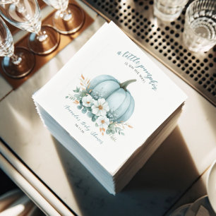 Blue Pumpkin Watercolor Boy Baby Shower Napkins