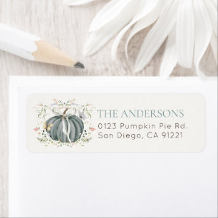 Blue Pumpkin Wildflower Butterfly Return Address