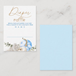 Blue Pumpkins Baby Shower Diaper Raffle Enclosure Card