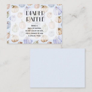 Blue Pumpkins Boy Baby Diaper Raffle Enclosure Card