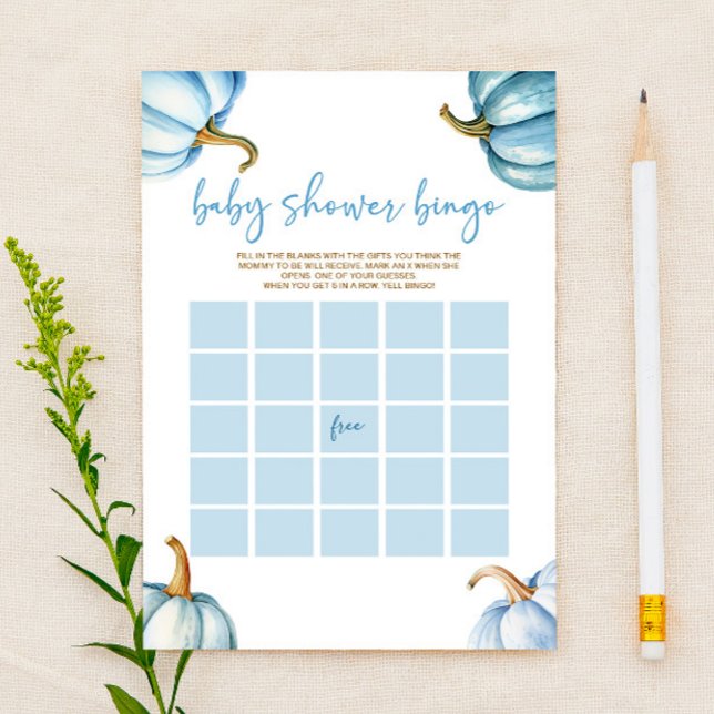 Blue Pumpkins Fall Bingo Baby Shower Game (Creator Uploaded)