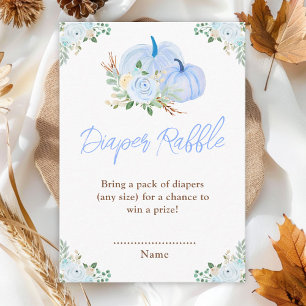 Blue Pumpkins Floral Diaper Raffle Enclosure Card