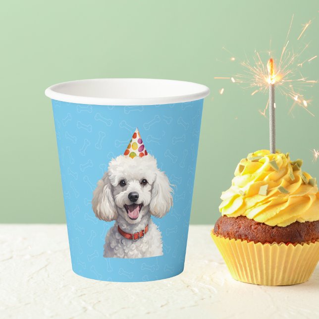 Blue Puppy Dog Birthday Paw-ty  Paper Cups (Creator Uploaded)