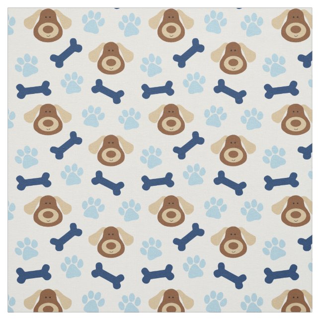 Blue Puppy Dog  Fabric (Swatch)