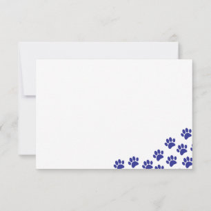 Blue Puppy Paw Prints Card