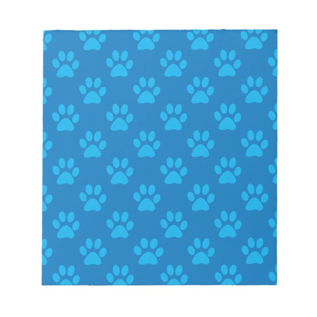 Blue puppy paws pattern notepad (Front)