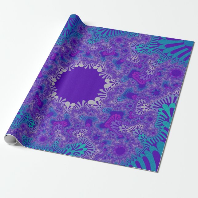 Blue Purity Sunburst Wrapping Paper (Unrolled)
