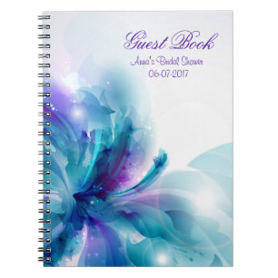 Blue & Purple Abstract Bridal Shower Guest Book
