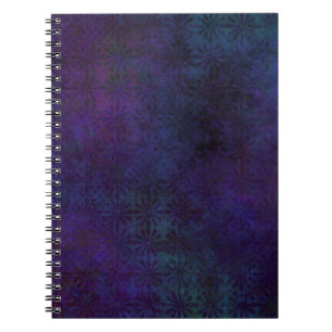 Blue & Purple Abstract, Grungy Digital Art Spiral Notebook