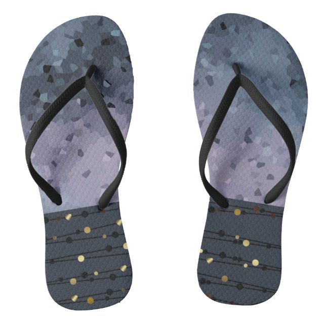 Blue-purple, abstraction jandals (Footbed)