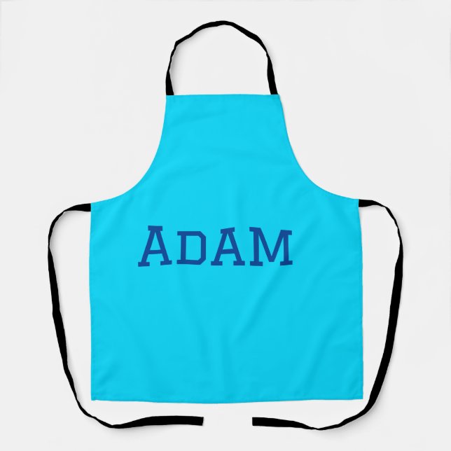 Blue purple add name text back to school message s apron (Front)