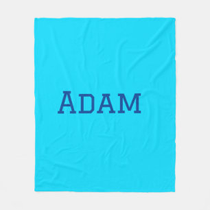Blue purple add name text back to school message s fleece blanket