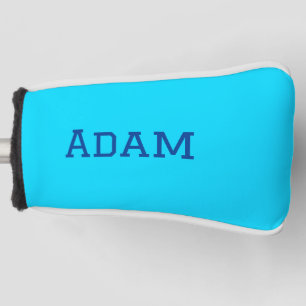 Blue purple add name text back to school message s golf head cover