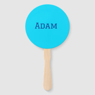 Blue purple add name text back to school message s hand fan