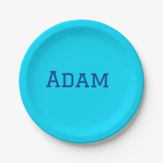 Blue purple add name text back to school message s paper plate