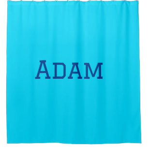 Blue purple add name text back to school message s shower curtain