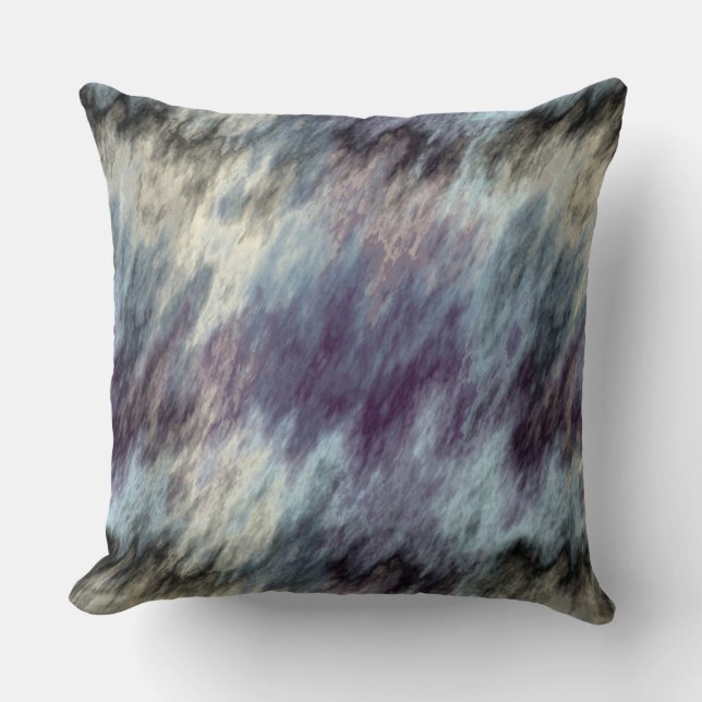 Blue Purple and Black Abstract Cushion (Front)