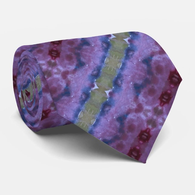 Blue Purple and Burgundy Tie (Rolled)