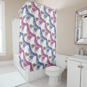 Blue, Purple and Gold Dragonfly Shower Curtain