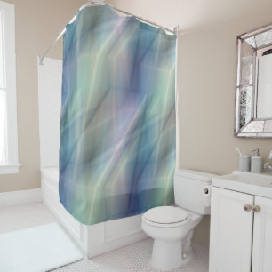 blue purple and green abstract shower curtain