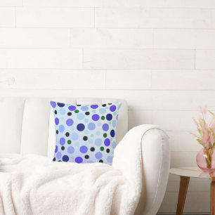 Blue Purple And Green Polka Dots, Cushion