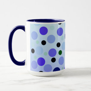 Blue Purple And Green Polka Dots, Mug