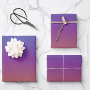 Blue, Purple and Orange Gradient Wrapping Paper Sheet