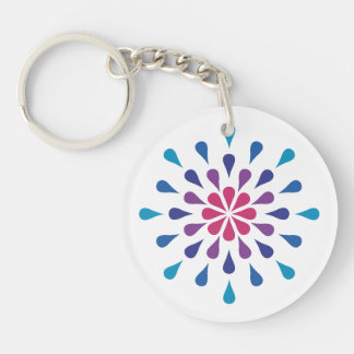 Blue, purple and pink teardrops key ring