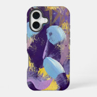 Blue, purple, and yellow abstract art