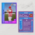 Blue/Purple Baseball Trading Card - Custom Stats
