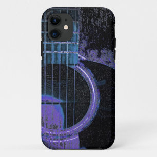 Blue,Purple,Black Guitar on Cell Phone Cover