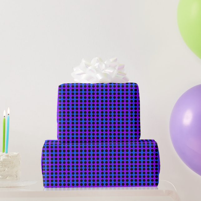 Blue Purple Black Modern Lattice Wrapping Paper (Party Gifts)