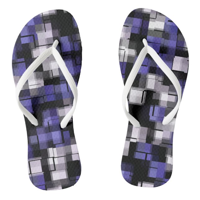 Blue Purple Black White Trendy Jandals (Footbed)