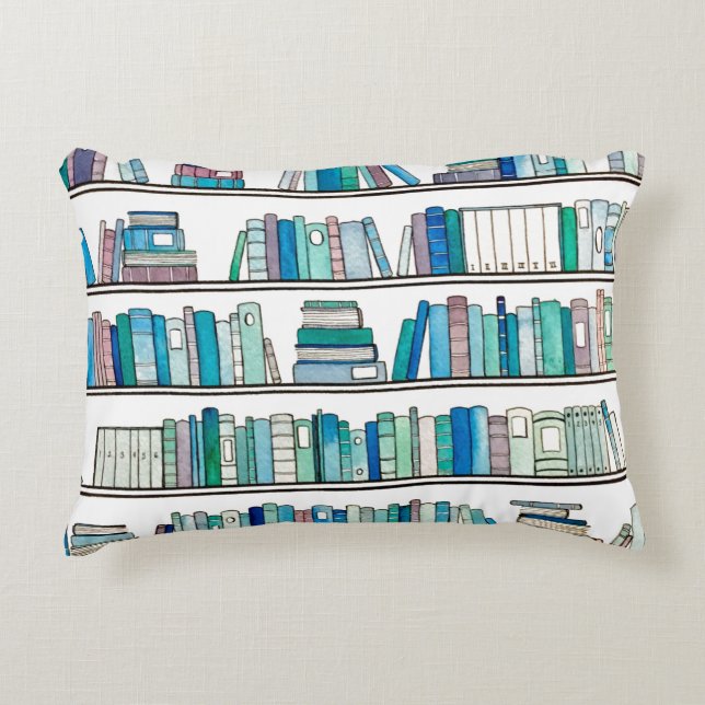 Blue & Purple Books Reversible Cushion (Front)