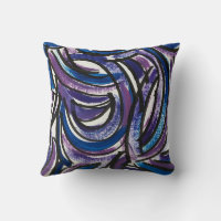 Blue Purple Brushstrokes-Hand Painted Abstract