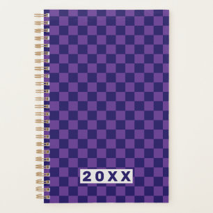 Blue Purple Checkerboard Planner