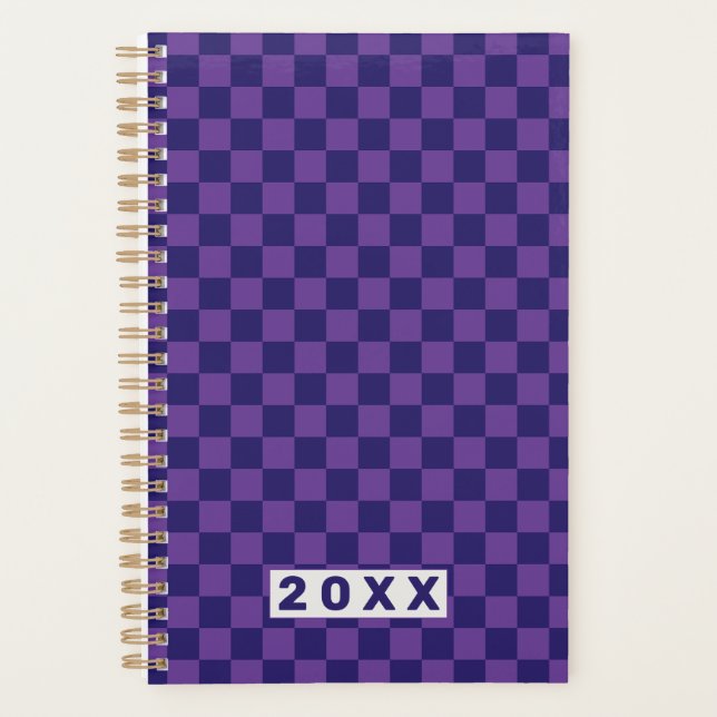 Blue Purple Checkerboard Planner (Front)
