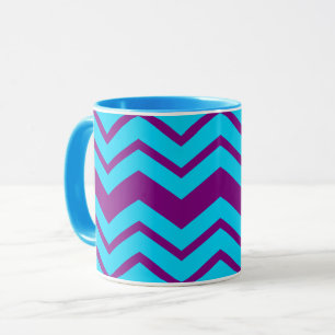 Blue Purple Chevron Zigzag Design  Mug