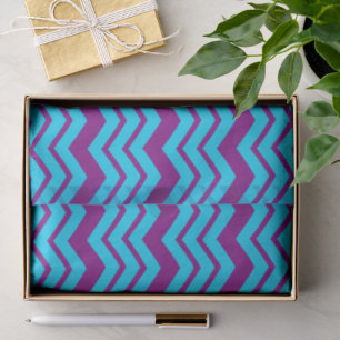 Blue Purple Chevron Zigzag Design Tissue Paper