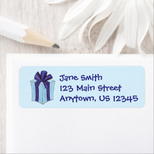 Blue Purple Christmas Hanukkah Gift Present Labels