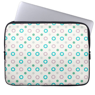 Blue & Purple Circle Dot Retro Design Laptop Sleeve
