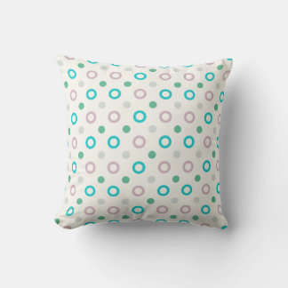 Blue & Purple Circle Dot Retro Design Pillow