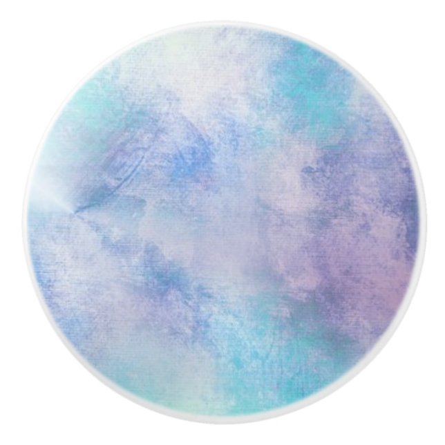 BLUE & PURPLE CLOUD DESIGN ON A CERAMIC KNOB (Front)