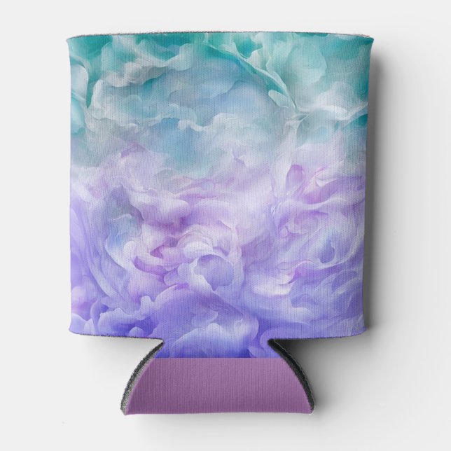 Blue & purple cloud swirl can cooler (Front)