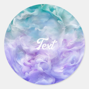 Blue & purple cloud swirl classic round sticker