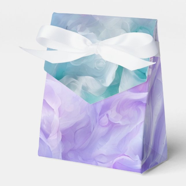 Blue & purple cloud swirl favour box (Front Side)