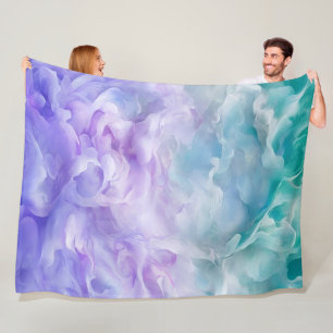 Blue & purple cloud swirl fleece blanket